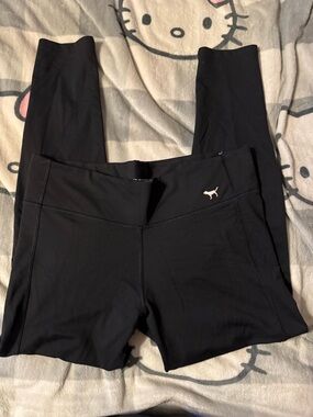 PINK Victoria's Secret Black High-Rise Leggings with Pink Dog Logo